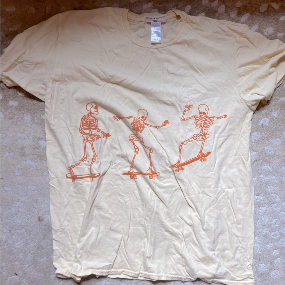 urban yellow skeleton tee